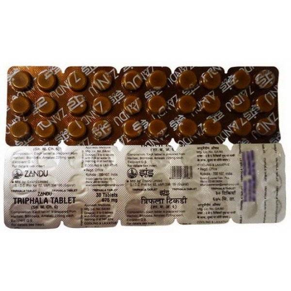 TRIPHALA tablet Zandu (Трифала в таблетках, очищение организма, Занду), 30 таб.
