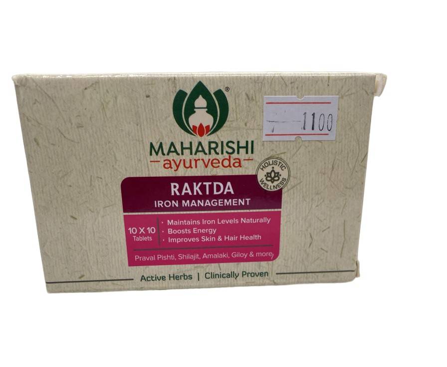 Raktda 100 таб. железодефицитная анемия Махариши Аюрведа Raktda Maharishi Ayurveda